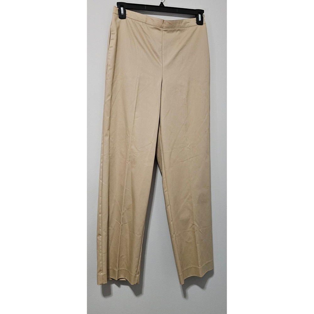 Alfred Dunner Classic Fit Pants Khaki Tan Comfort Waist‎ Straight Leg Womens 10